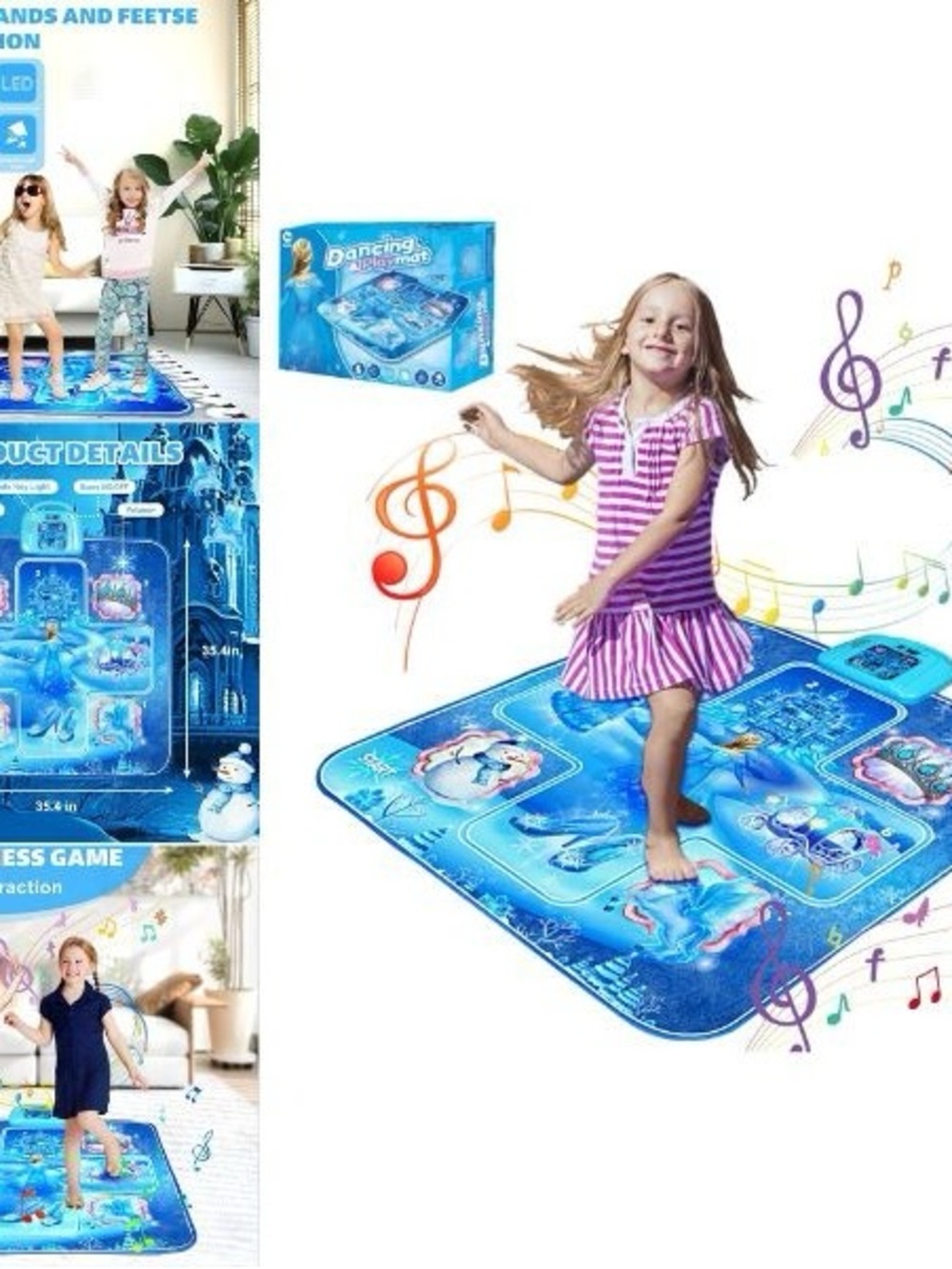 Musical Dancing Play Mat - Blue Interactive Kids Toy
